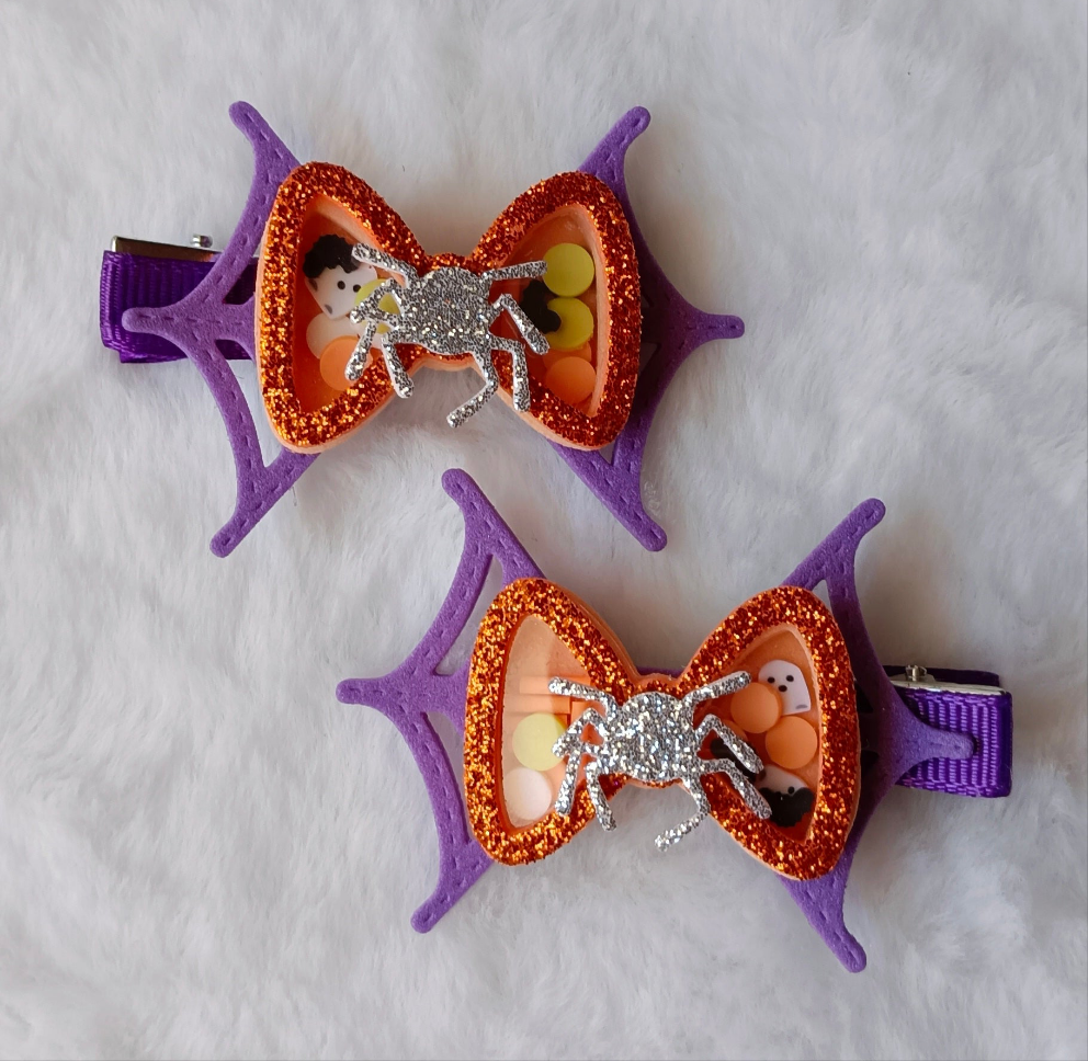 🎃 Ganchinhos de Cabelo Halloween – Feitos à Mão ✨