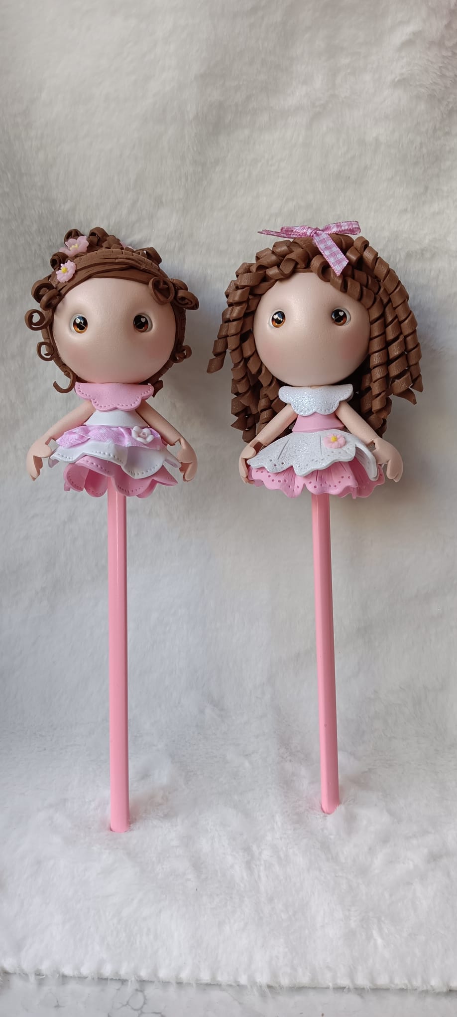 Ponteiras Decorativas em EVA – Bonequinhas Artesanais